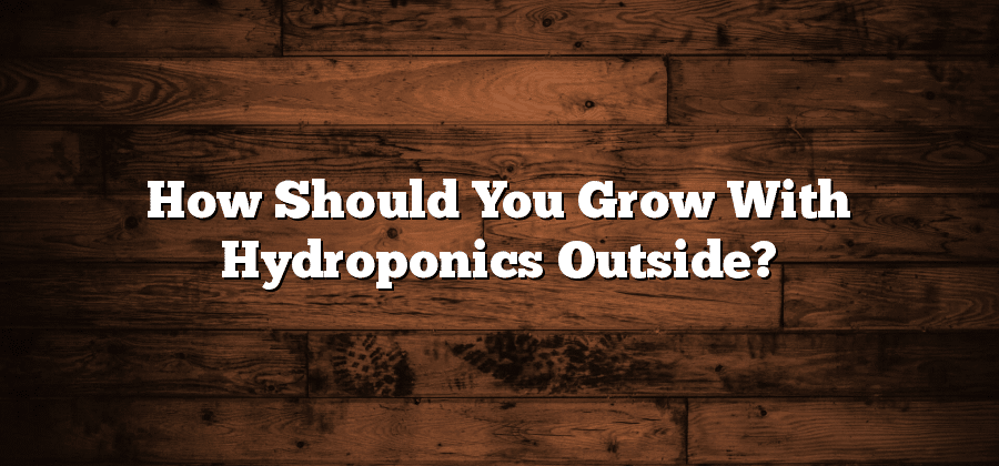 How Should You Grow With Hydroponics Outside?