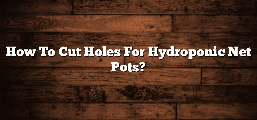 How To Cut Holes For Hydroponic Net Pots?