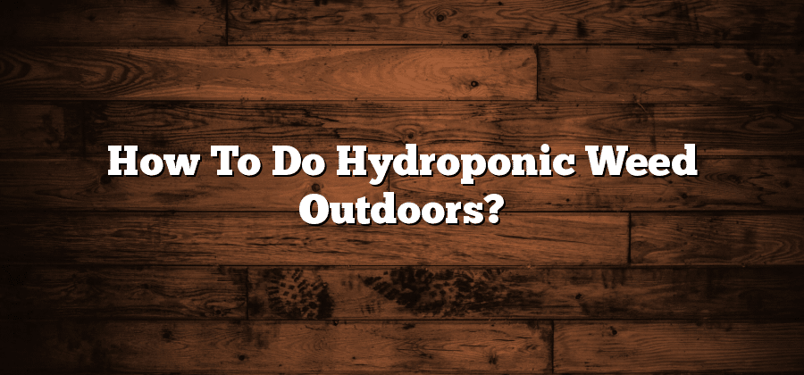 How To Do Hydroponic Weed Outdoors?