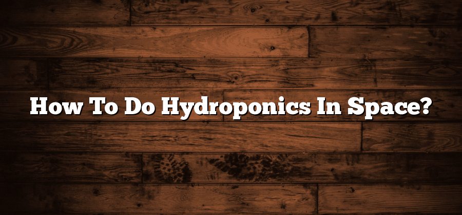 How To Do Hydroponics In Space?