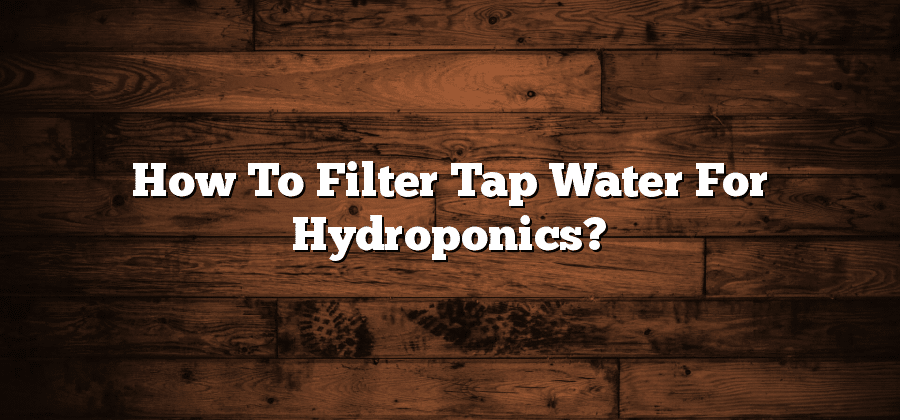 How To Filter Tap Water For Hydroponics?