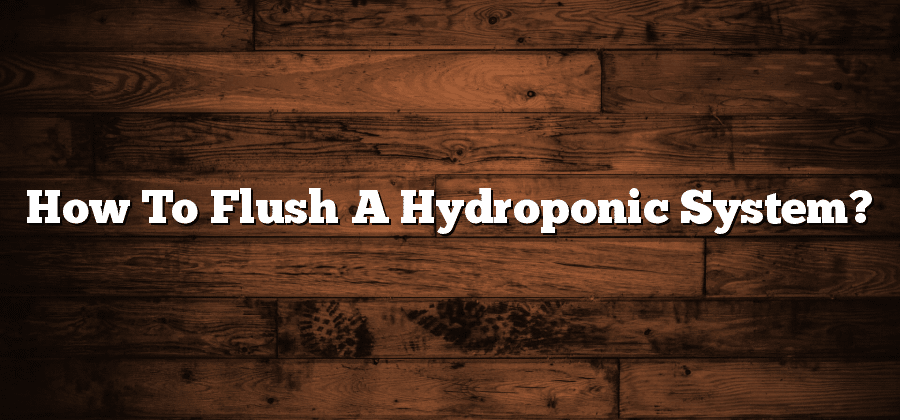 How To Flush A Hydroponic System?