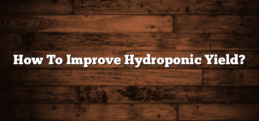 How To Improve Hydroponic Yield?