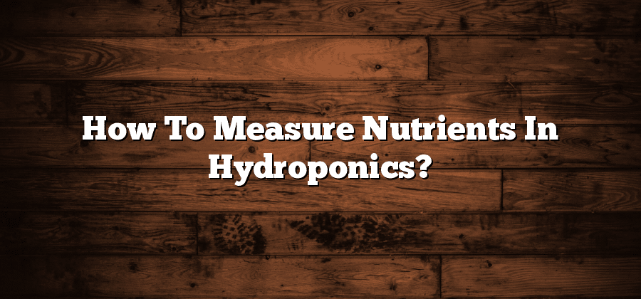 How To Measure Nutrients In Hydroponics?