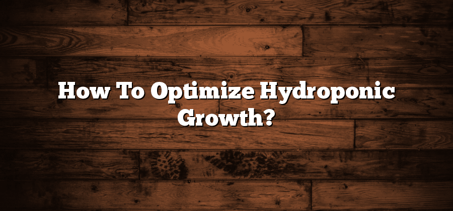 How To Optimize Hydroponic Growth?