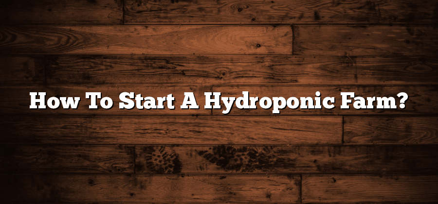 How To Start A Hydroponic Farm?