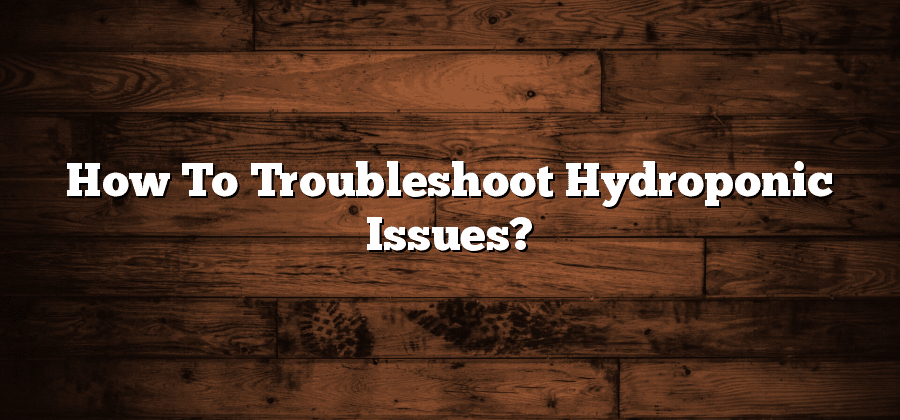 How To Troubleshoot Hydroponic Issues?