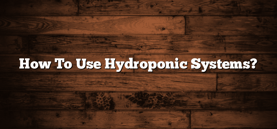 How To Use Hydroponic Systems?