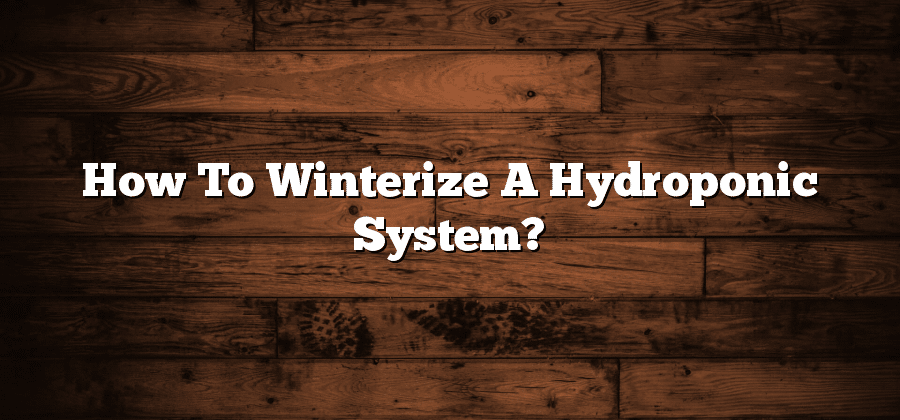 How To Winterize A Hydroponic System?