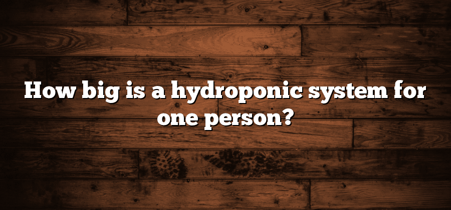 How big is a hydroponic system for one person?