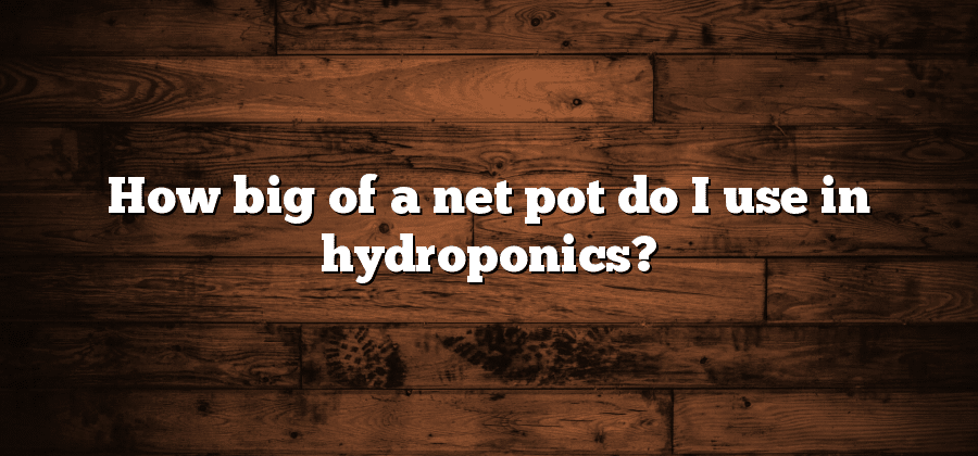 How big of a net pot do I use in hydroponics?