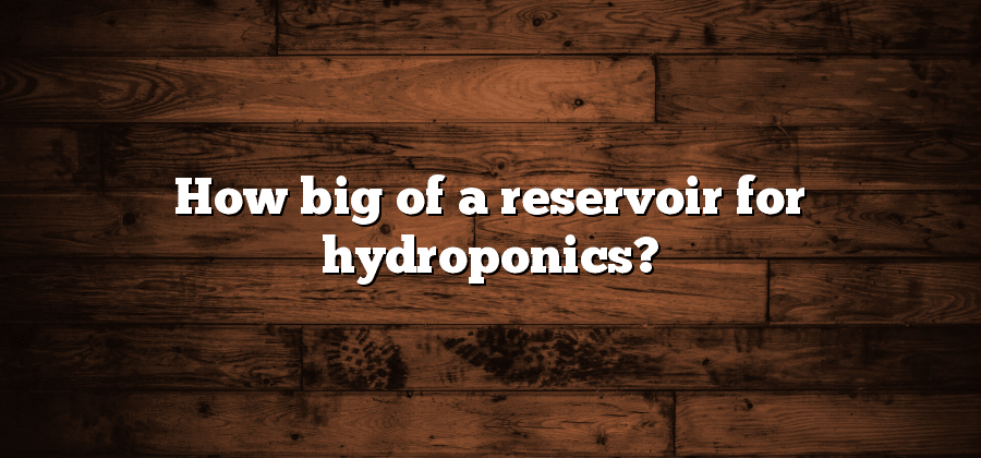 How big of a reservoir for hydroponics?