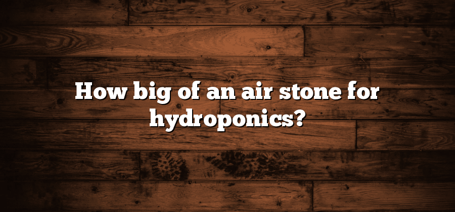 How big of an air stone for hydroponics?