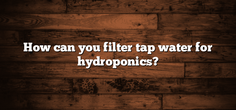 How can you filter tap water for hydroponics?