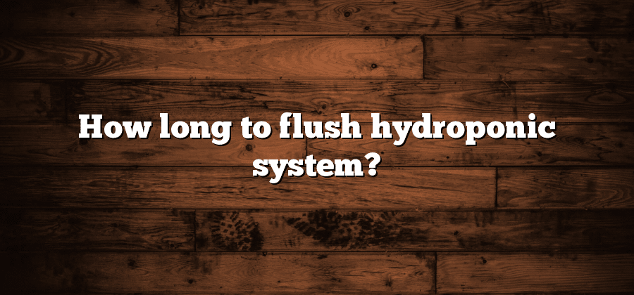 How long to flush hydroponic system?