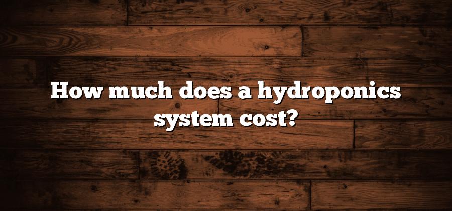 How much does a hydroponics system cost?