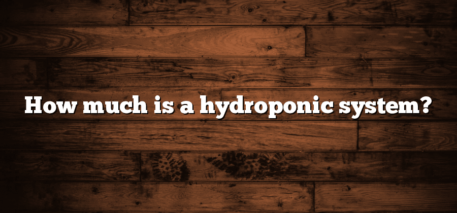 How much is a hydroponic system?