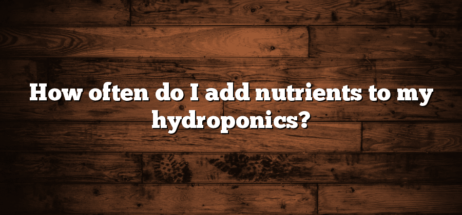 How often do I add nutrients to my hydroponics?
