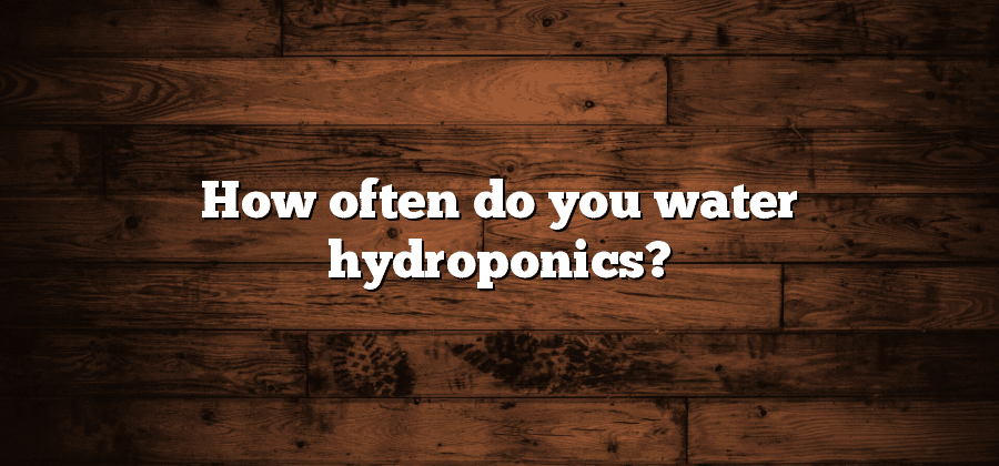 How often do you water hydroponics?