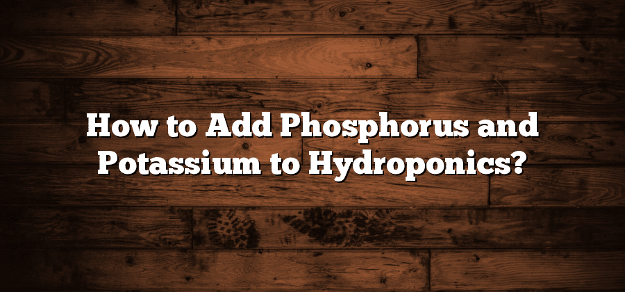 How to Add Phosphorus and Potassium to Hydroponics?
