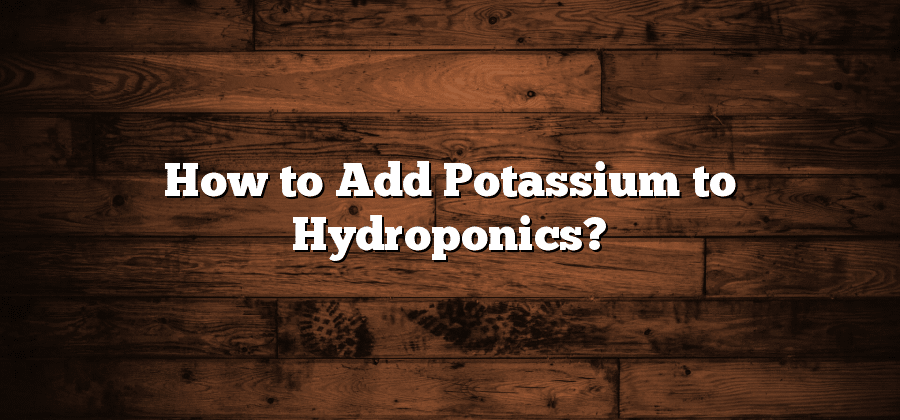 How to Add Potassium to Hydroponics?