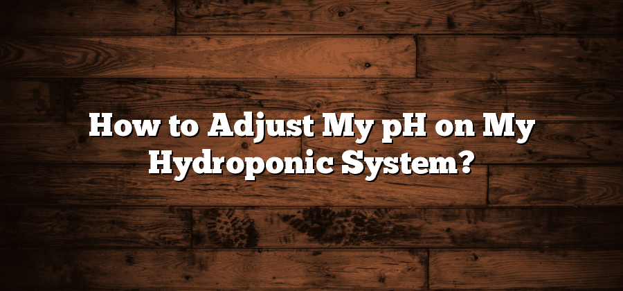 How to Adjust My pH on My Hydroponic System?