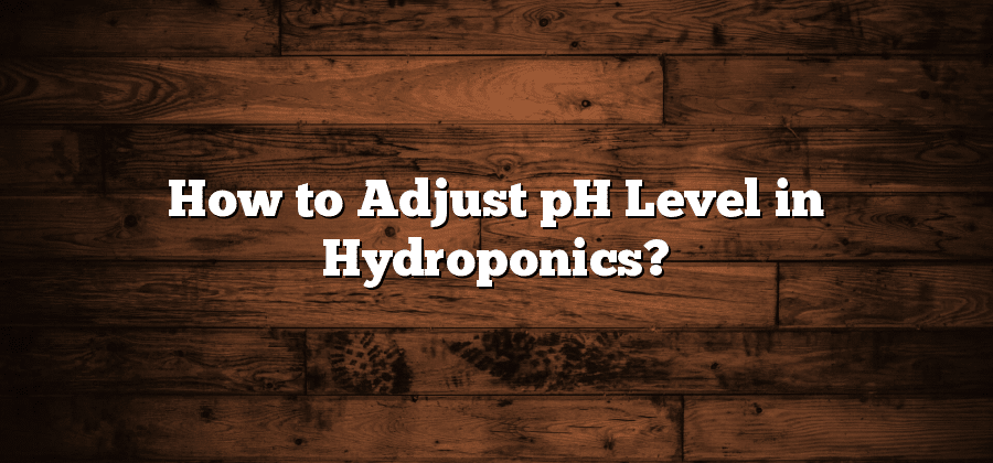 How to Adjust pH Level in Hydroponics?