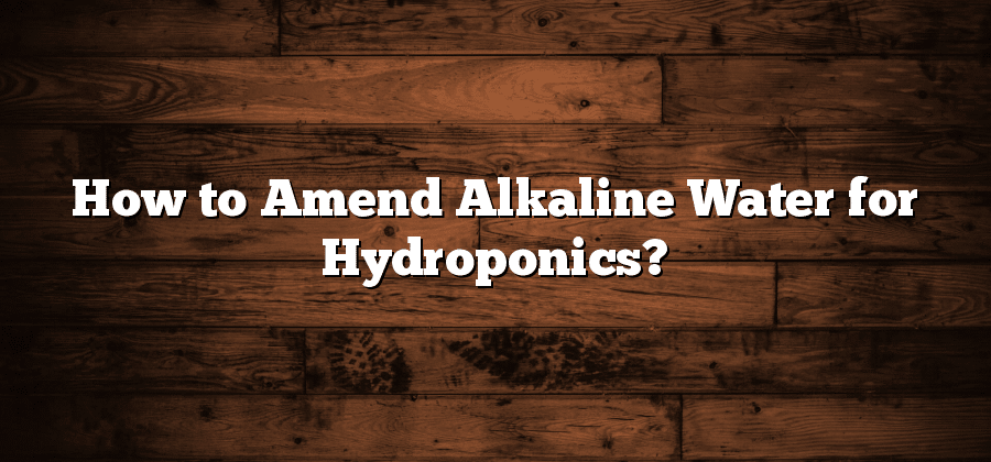 How to Amend Alkaline Water for Hydroponics?