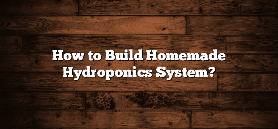 How to Build Homemade Hydroponics System?