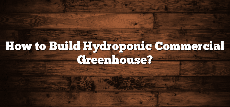 How to Build Hydroponic Commercial Greenhouse?