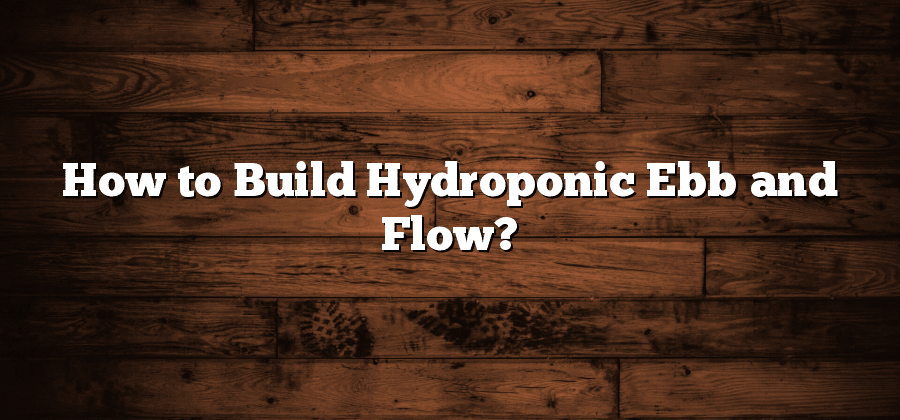 How to Build Hydroponic Ebb and Flow?