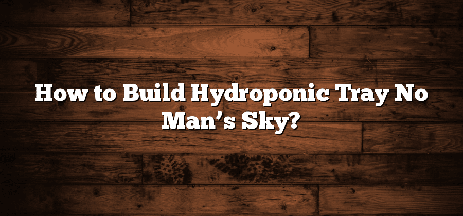 How to Build Hydroponic Tray No Man’s Sky?