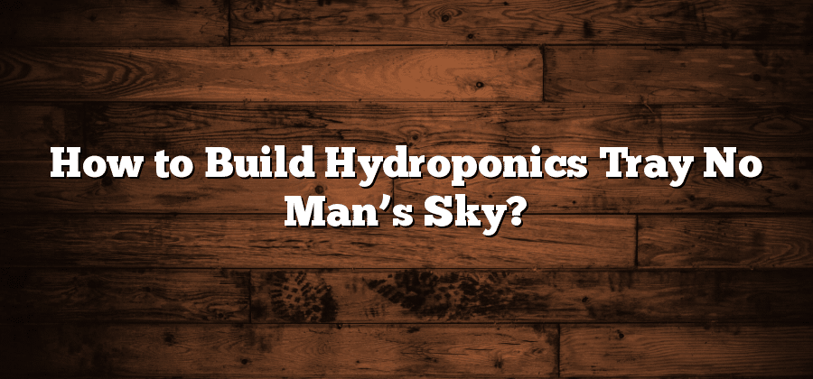 How to Build Hydroponics Tray No Man’s Sky?