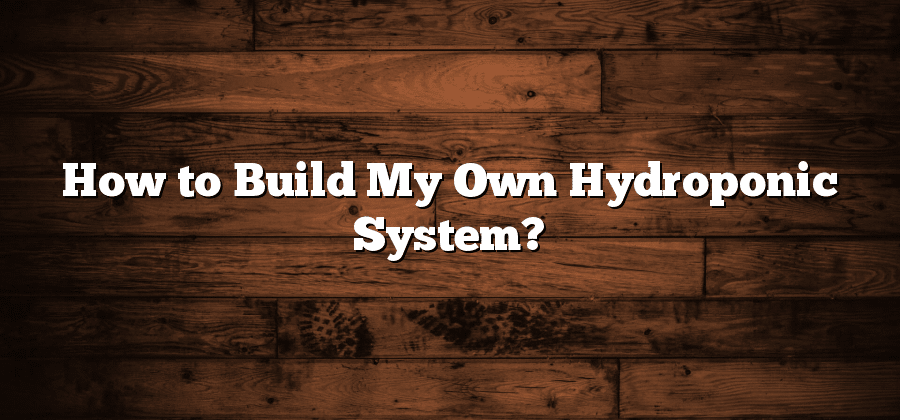 How to Build My Own Hydroponic System?