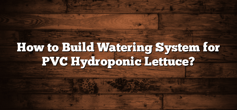 How to Build Watering System for PVC Hydroponic Lettuce?
