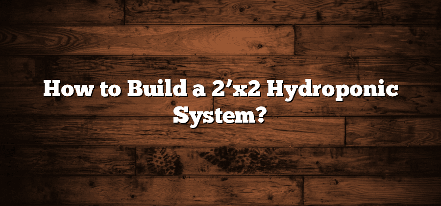 How to Build a 2’x2 Hydroponic System?