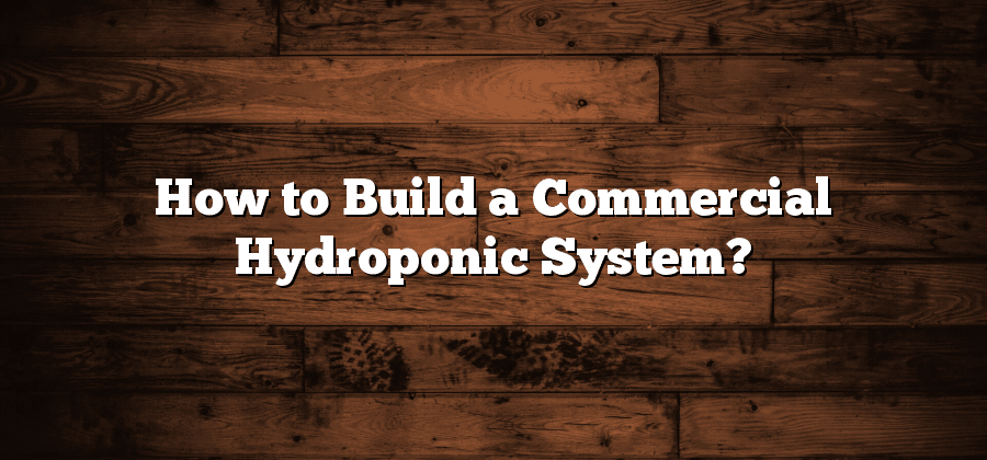 How to Build a Commercial Hydroponic System?