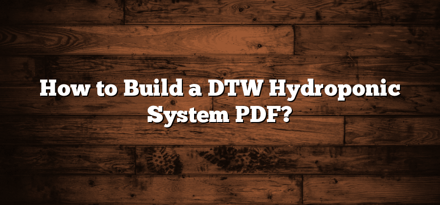 How to Build a DTW Hydroponic System PDF?