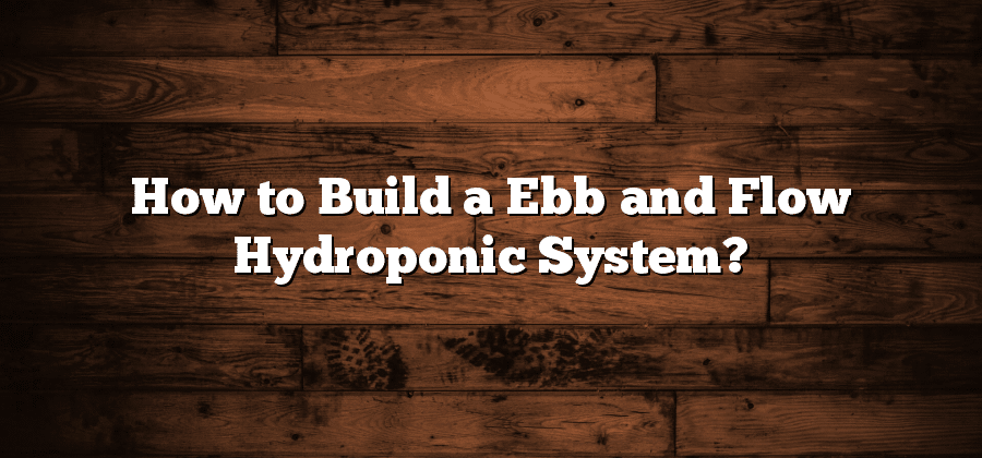 How to Build a Ebb and Flow Hydroponic System?