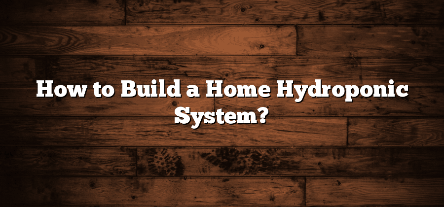How to Build a Home Hydroponic System?