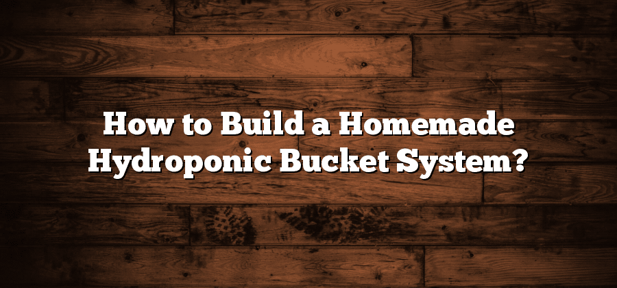 How to Build a Homemade Hydroponic Bucket System?