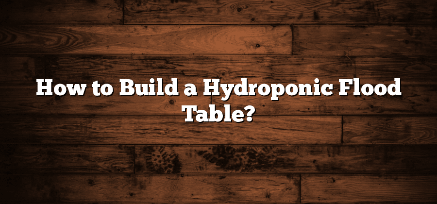 How to Build a Hydroponic Flood Table?