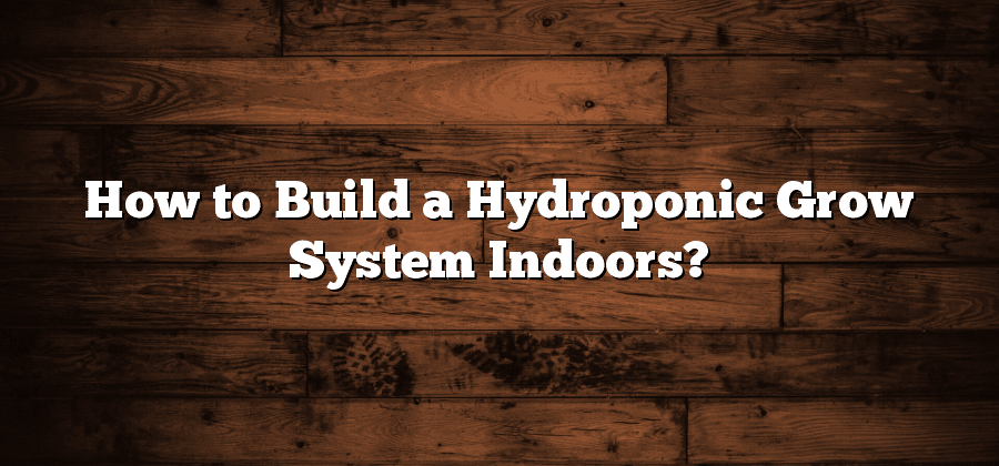 How to Build a Hydroponic Grow System Indoors?