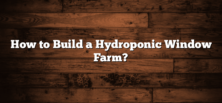 How to Build a Hydroponic Window Farm?