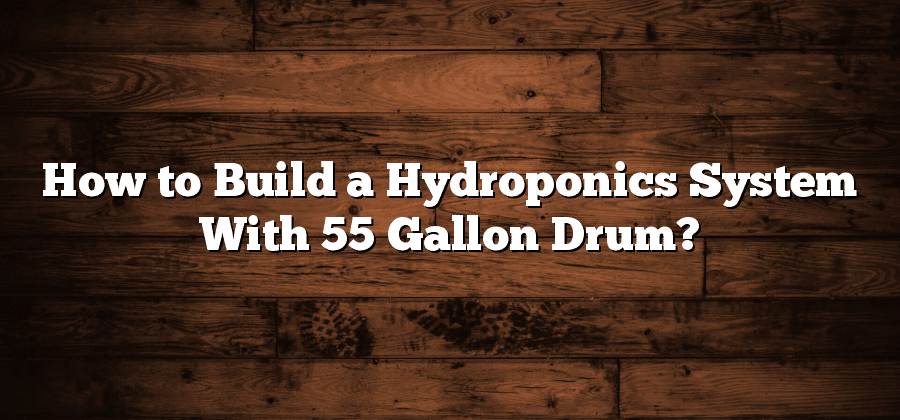 How to Build a Hydroponics System With 55 Gallon Drum?