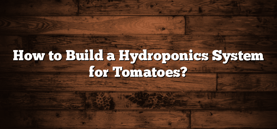 How to Build a Hydroponics System for Tomatoes?