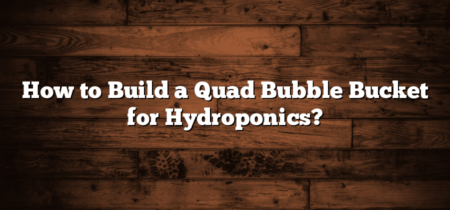 How to Build a Quad Bubble Bucket for Hydroponics?