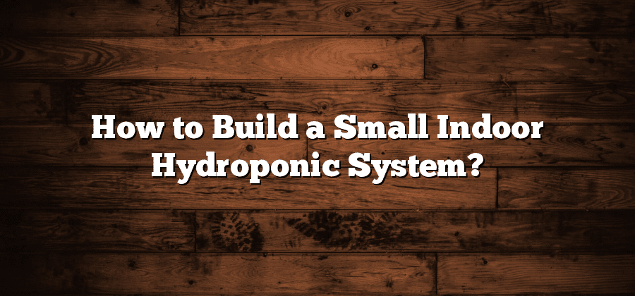 How to Build a Small Indoor Hydroponic System?