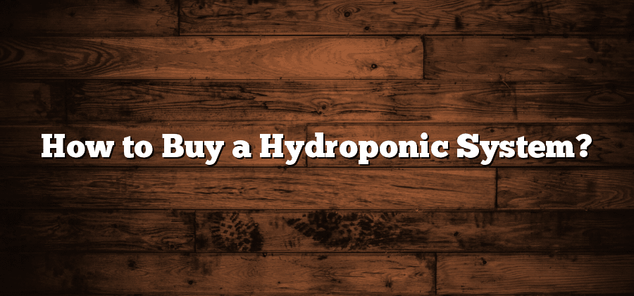 How to Buy a Hydroponic System?