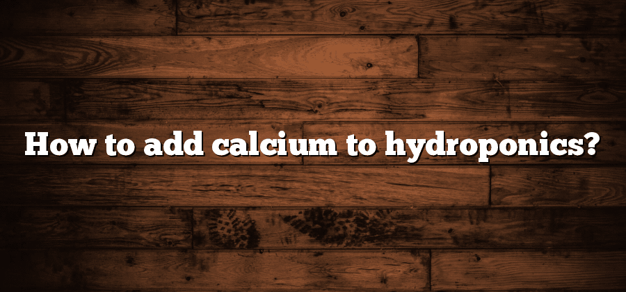 How to add calcium to hydroponics?